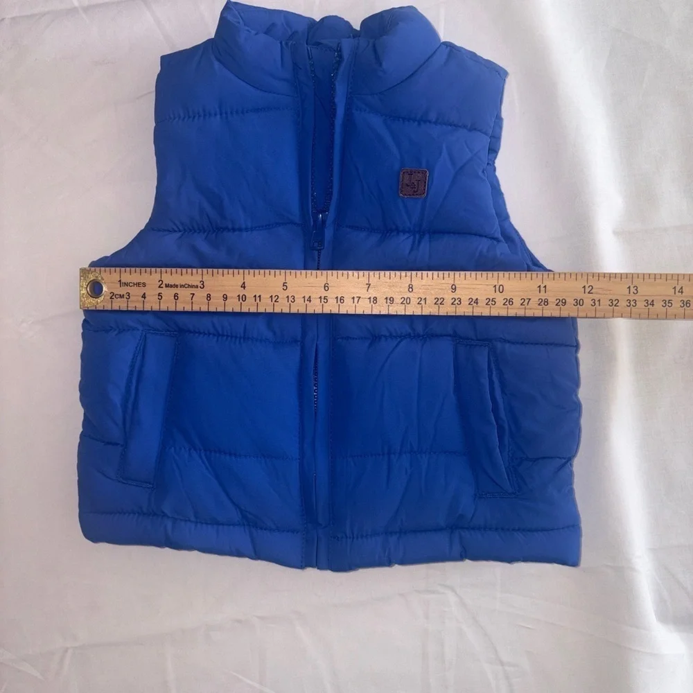 Janie and Jack Baby Puffer Full-Zip Vest. Blue. Size 12-18 months.